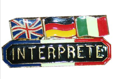 Badge interprète Anglais Allemand Italien