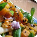 Salade de potiron grillé au sésame bicolore et au miel- 1,5pt/pers