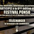 Appel à candidature Festival Ponso 2015