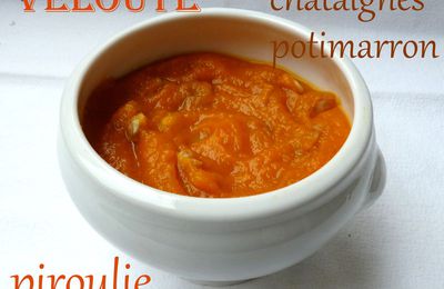 Velouté de potimarron et châtaignes