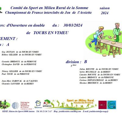 Concours d'ouverture en Double