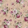 coupon tissu patchwork fleur Liberty romantique shabby chic, rose, violet, env. 50x50 cm
