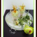 Verrine mousse de saumon et mousse d'avocat...