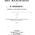 Dom Fonteneau Léonard, collection de diplômes, chartes et autres actes authentiques, pour servir à l’histoire du Poitou