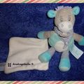 Doudou âne cheval zèbre Picotin Baby nat, bleu blanc, mouchoir, pm, www.doudoupeluche.fr