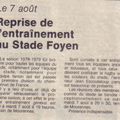 Reprise de l'entraînement... en août 1979