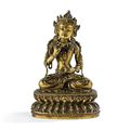Importante statuette de Bodhisattva en bronze doré, Marque et époque Yongle (1403-1425)