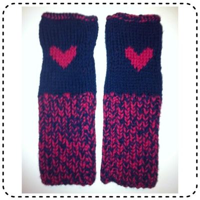 Mitaines femme // Modèle "Un coeur sur la main" 