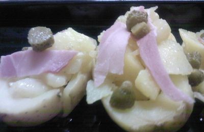 Pommes de Terre en robe des champs, Jambon & Cornichons