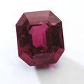 Important 34.86 carats octagonal step-cut Burmese ruby ring