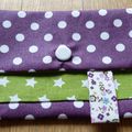 Pochette à cartes de fidélité violet et vert, des pois et des étoiles - 2e version