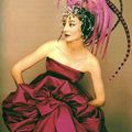 Jacqueline de Ribes in a Dior dress & headdress by Raymundo de Larrain for Alexis de Redé's Bal de Têtes, 1957
