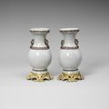 A pair of Guanyao style pear-shaped vases, 19th century