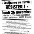 Stage "Souffrance au travail : Résister !" 26 novembre 