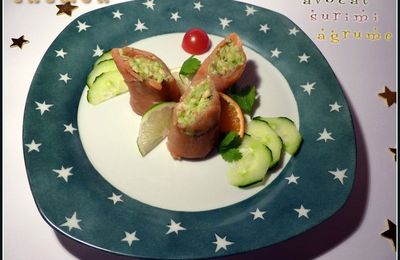 Puits de saumon farcis au surimi et guacamole au parfum d'agrumes