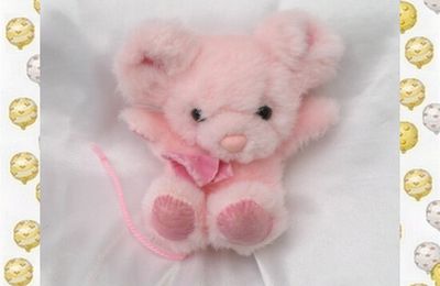 Doudou Peluche Souris Rose Assise Pinkie Russ Berrie