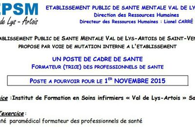 Poste à pourvoir-Cadre de Santé IFSI