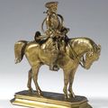 Antoine Louis Barye (1795-1875)  Piqueur costume Louis XV 