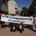 MANIFESTATION DEVANT LE PARVIS DU PALAIS DES CONGRES DE NICE CONTRE SA DESTRUCTION A L'APPEL DU COLLECTIF "SAUVONS ACROPOLIS"