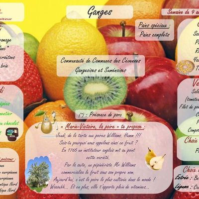 MENU cantine semaine du 09 au 15 mai 11