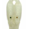 A white jade 'twin bird' hat ornament, Ming dynasty (1368-1644) or earlier