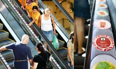 Sushis taking the escalator down under