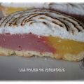 Tartelettes cerises curd, lemon curd meringuées