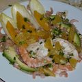 Salade de crevettes aux fruits des iles