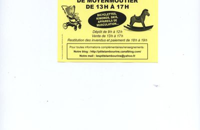 BOURSE AUX ARTICLES DE SPORT AUX JOUETS ET A LA PUERICULTURE 