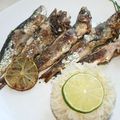 Sardines marinées au citron vert et piment de Cayenne à la plancha