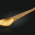 A gem set gold spoon, India, circa 1850-1875