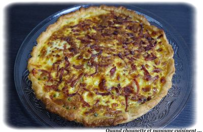 TARTE PETITS POIS LARDONS ET MOZZARELLA