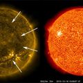 un filament  étrange sur le soleil  en pleine activité 