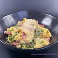 Tortellini aux petits pois et lardons