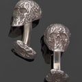Jean BOGGIO. Paire de boutons de manchettes en vanité d'argent.