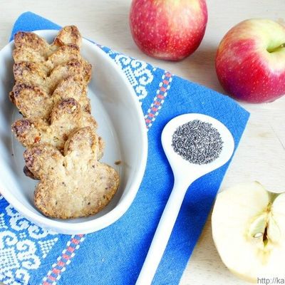 Pâques: Lapins petits gâteaux flocons d'avoine, pomme et graines de chia {recette pâtisserie facile}
