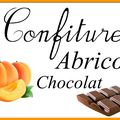 Confiture : abricot et chocolat : étiquettes
