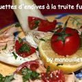 Barquettes d'endives à la truite fumée