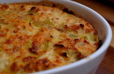 Pudding salé aux poireaux et aux lardons fumés