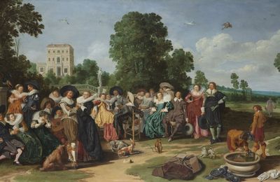 Dirck Hals, The outdoor party, 1627