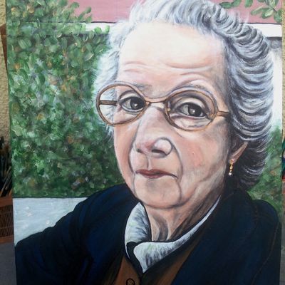 je vous présente ma dernière réalisation: acrylique sur toile, 30X40cm, travail sur commande