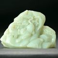 Celadon jade colored landscape with tiger and cranes. China, late 19th-early 20th century