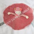 Doudou Peluche Plat Rond Rose Fille Attache Tétine Mademoiselle et Ribambelle Moulin Roty