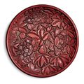 A magnificent carved cinnabar lacquer 'hibiscus' dish, Yuan-Early Ming dynasty, 14th century