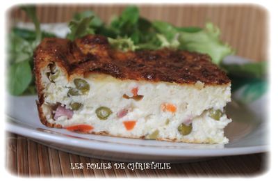 Flan jambon, macédoine, fromage