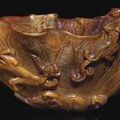 A rhinoceros horn libation cup. 17th century.