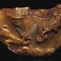 A rhinoceros horn libation cup. 17th century.