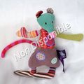 Doudou Peluche Souris Les jolis pas beaux Ronds Pattes Rayures Moulin Roty 19 cm