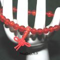 BRACELET CORNALINE 4 Perles 6mm Sur CORDELASTIC - D.15cm (Petit) 