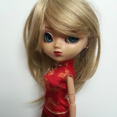 Wig blond cendré, 9-10 inch, BJD SD ou Pullip